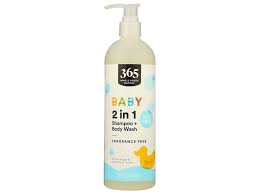 Baby 2 in 1 Shampoo Body Wash Fragrance Free by 365 by Whole Foods Market - Non-toxic Baby Care product rated STOP by Million Marker, free from BPA, phthalates, and parabens