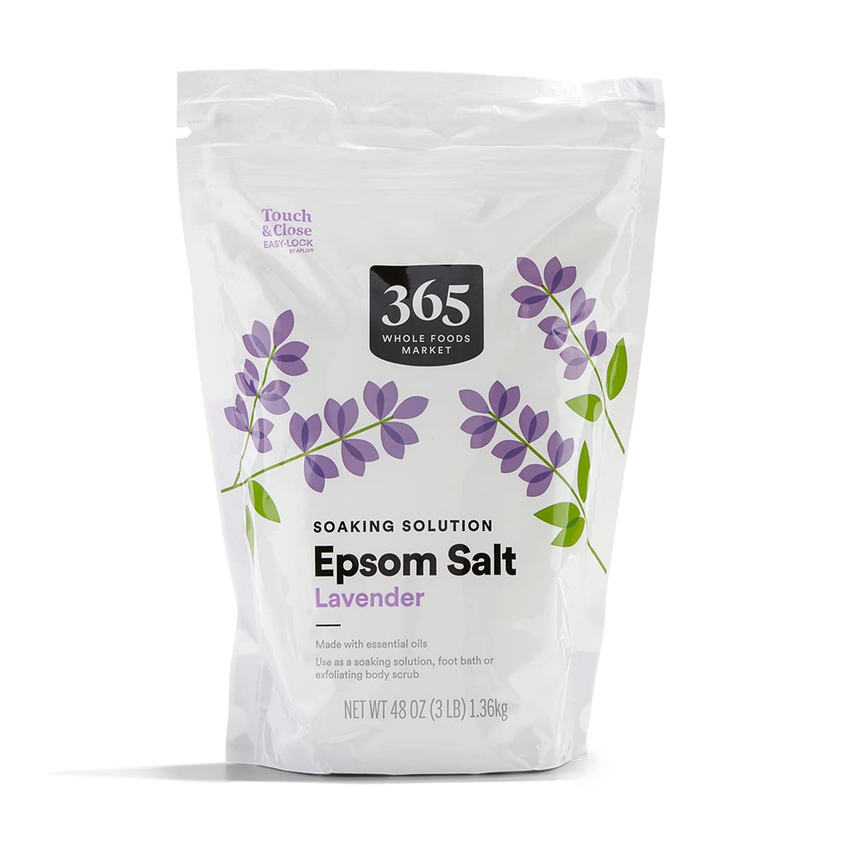 Epsom Salt Soaking Solution - Lavender by 365 by Whole Foods Market - Non-toxic, SLOW rated product free from harmful chemicals