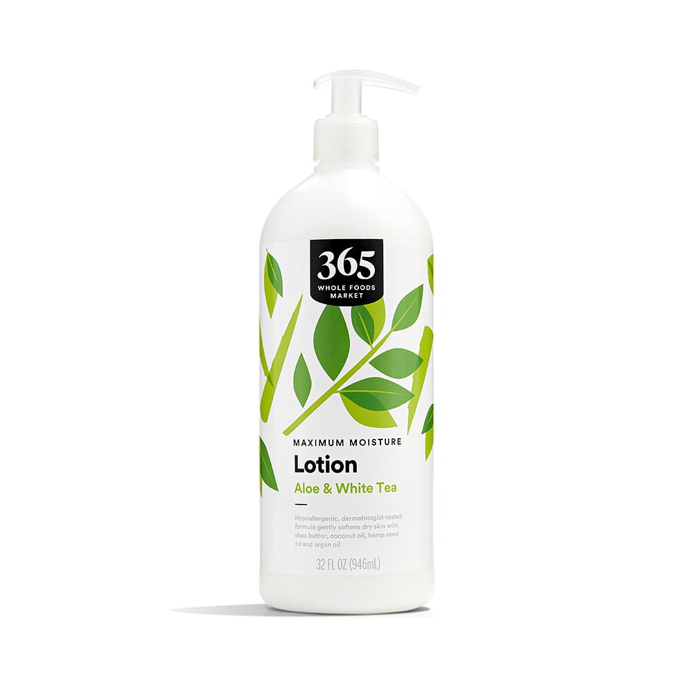 Maximum Moisture Lotion - Aloe & White Tea by 365 by Whole Foods Market - Non-toxic Body Oils, Butters + Lotions product rated STOP by Million Marker, free from BPA, phthalates, and parabens