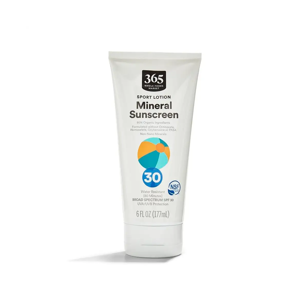 Sport Lotion Mineral Sunscreen SPF 30 by 365 by Whole Foods Market - Non-toxic, GO rated product free from harmful chemicals