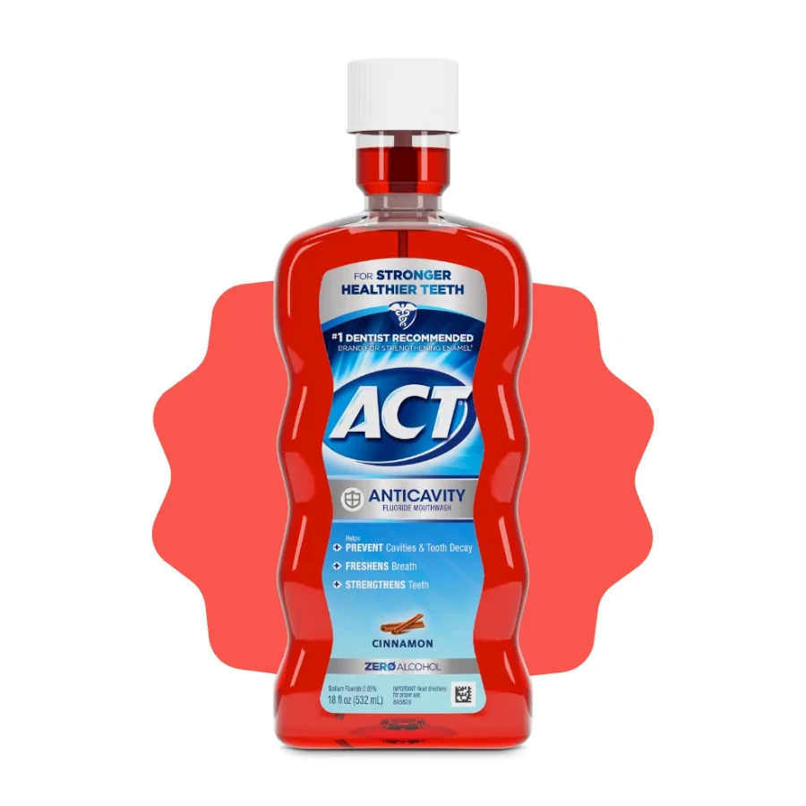Anticavity Mouthwash - Cinnamon by ACT - Non-toxic, STOP rated product free from harmful chemicals