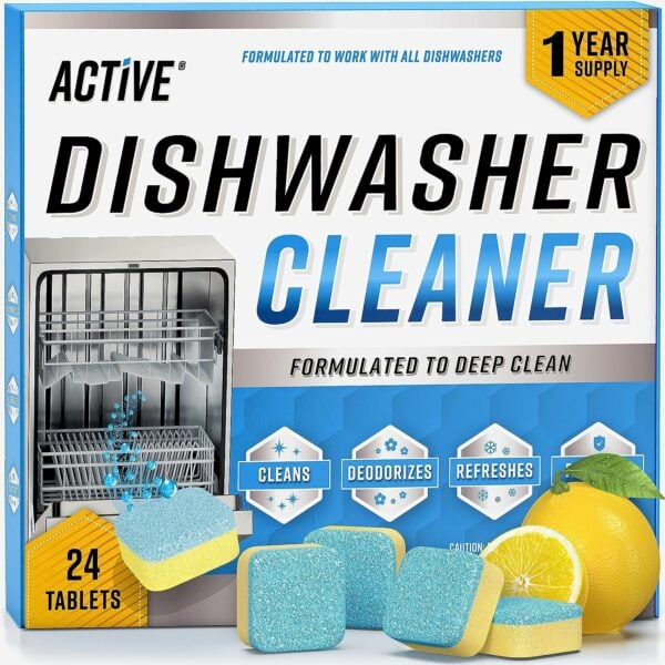 Dishwasher Cleaner Tablets by ACTIVE - Non-toxic, SLOW rated product free from harmful chemicals
