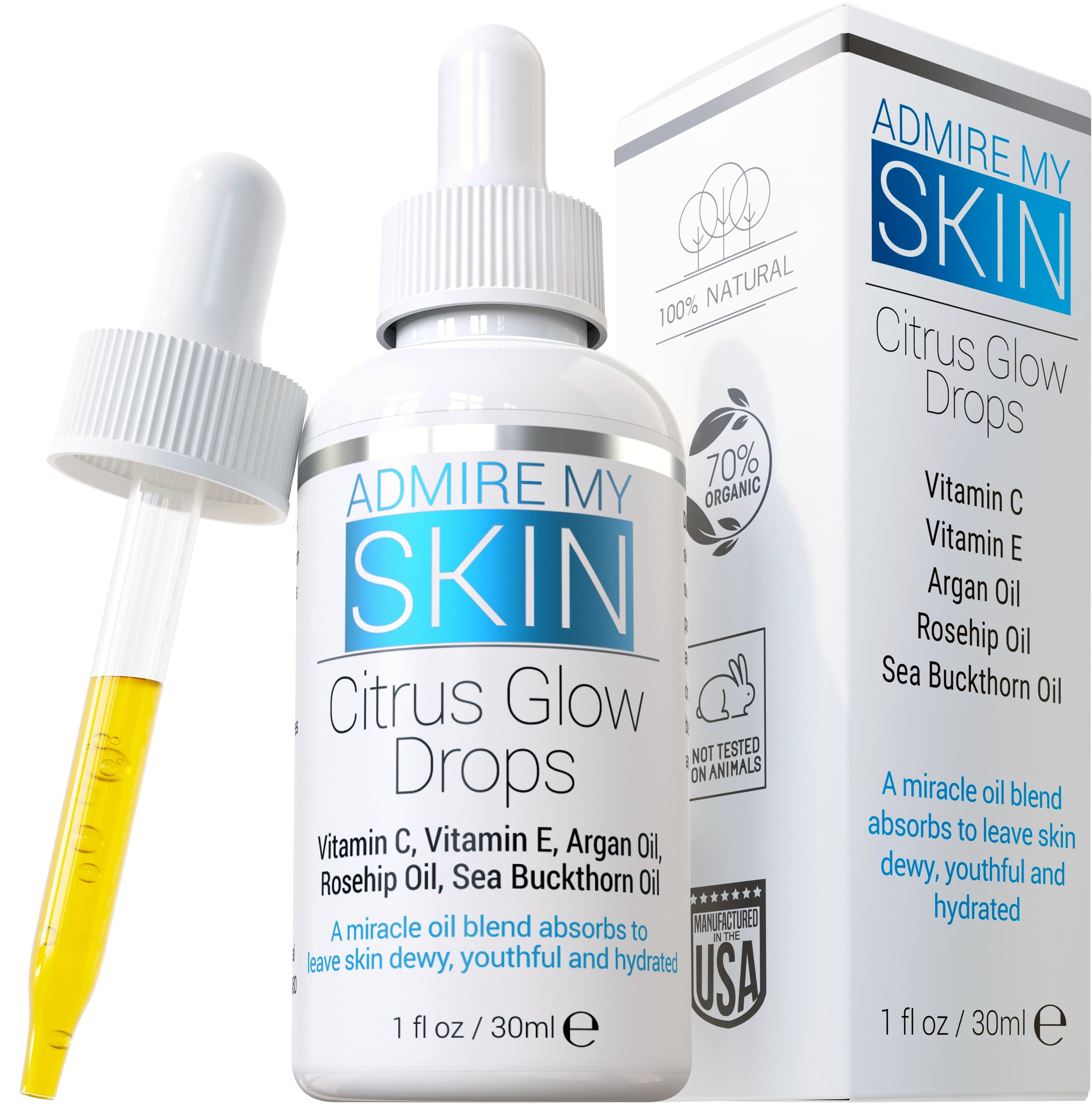 Citrus Glow Drops by Admire My Skin - Non-toxic Facial Care product rated GO by Million Marker, free from BPA, phthalates, and parabens