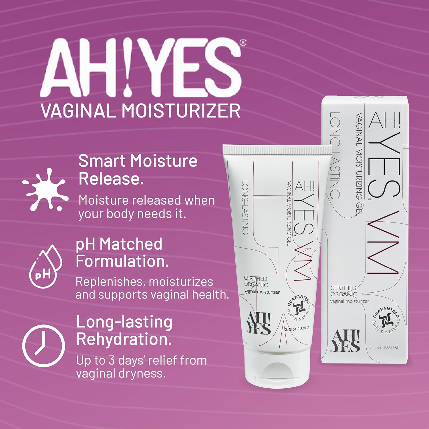 VM Vaginal Moisturizer by AH! YES - Non-toxic Sexual Health Care product rated SLOW by Million Marker, free from BPA, phthalates, and parabens