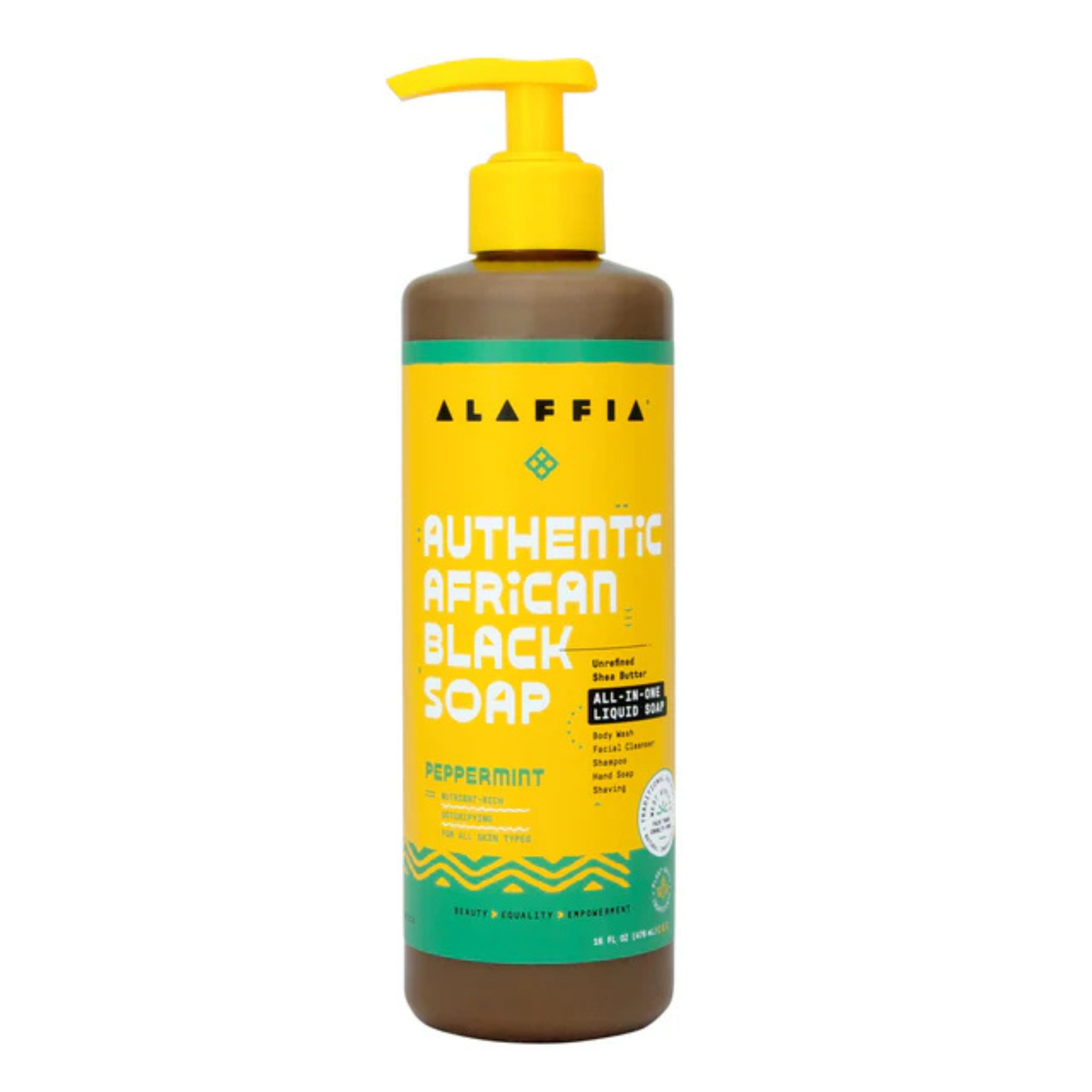Authentic African Black Soap All-In-One - Peppermint by Alaffia - Non-toxic, SLOW rated product free from harmful chemicals