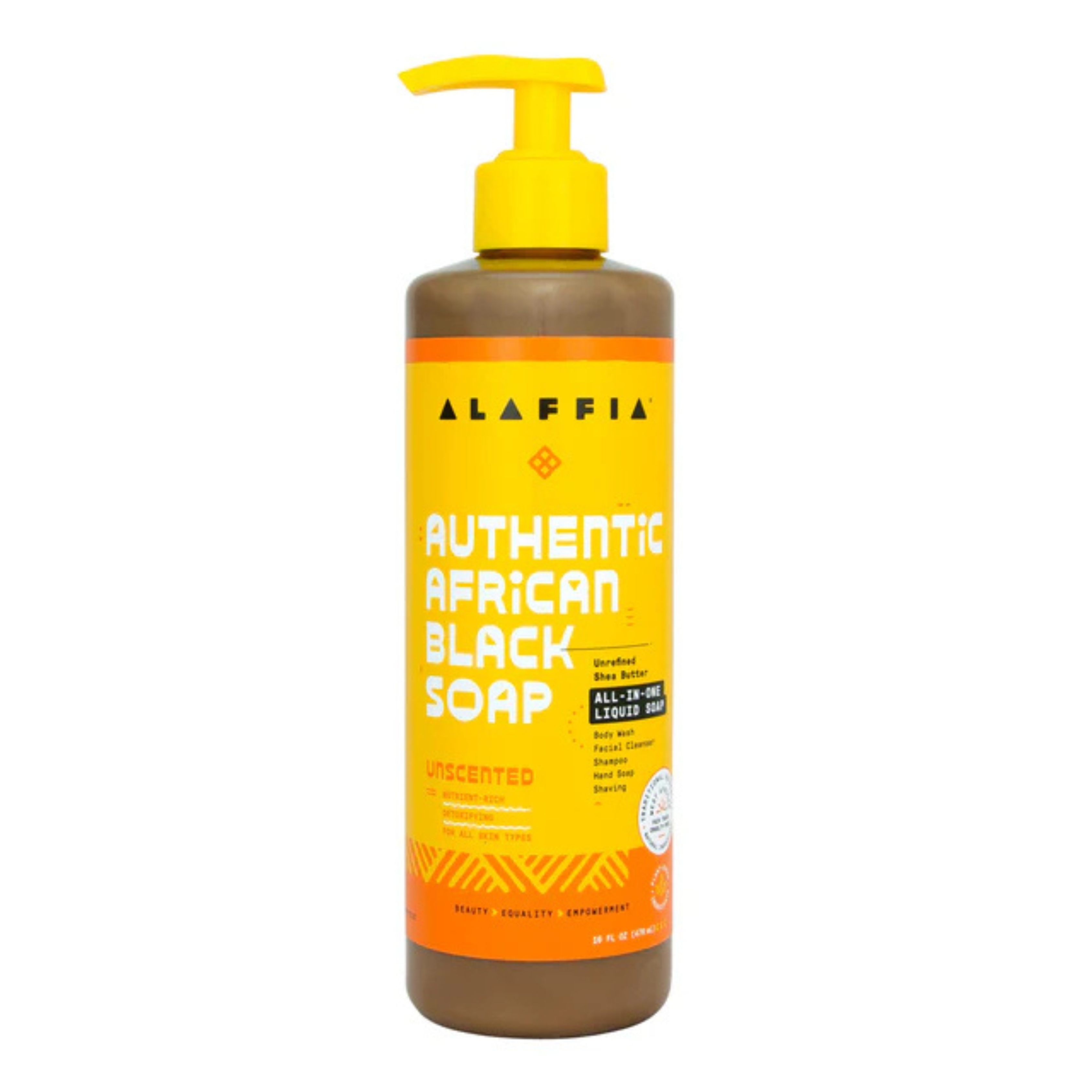 Authentic African Black Soap, Unscented All in One Liquid Soap by Alaffia - Non-toxic, SLOW rated product free from harmful chemicals