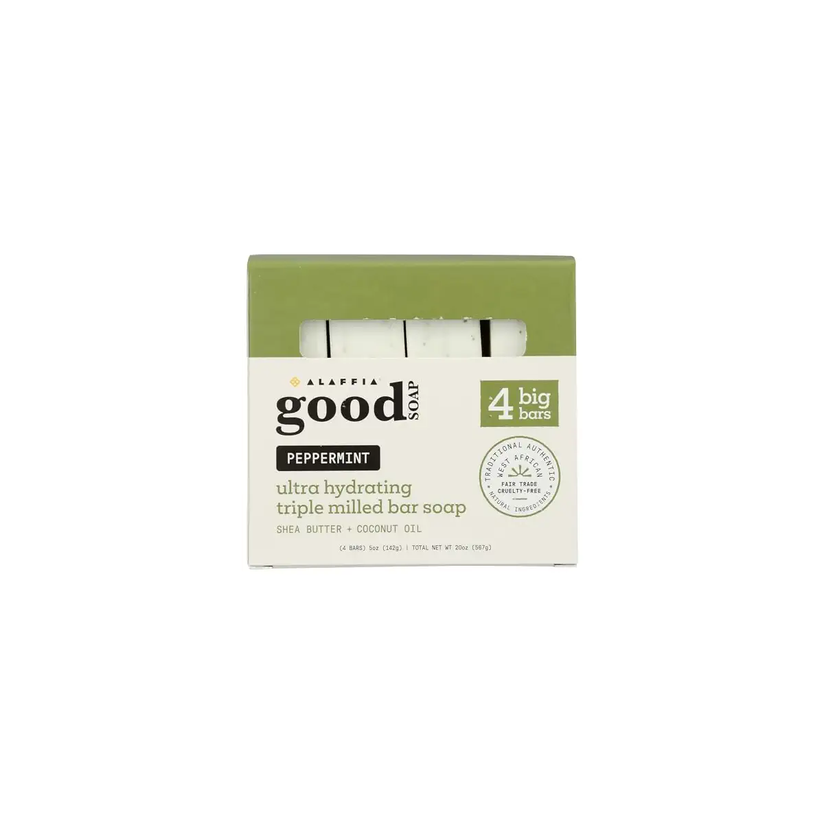 Good Soap Bar Peppermint by ALAFFIA - Non-toxic Soaps + Body Washes product rated SLOW by Million Marker, free from BPA, phthalates, and parabens