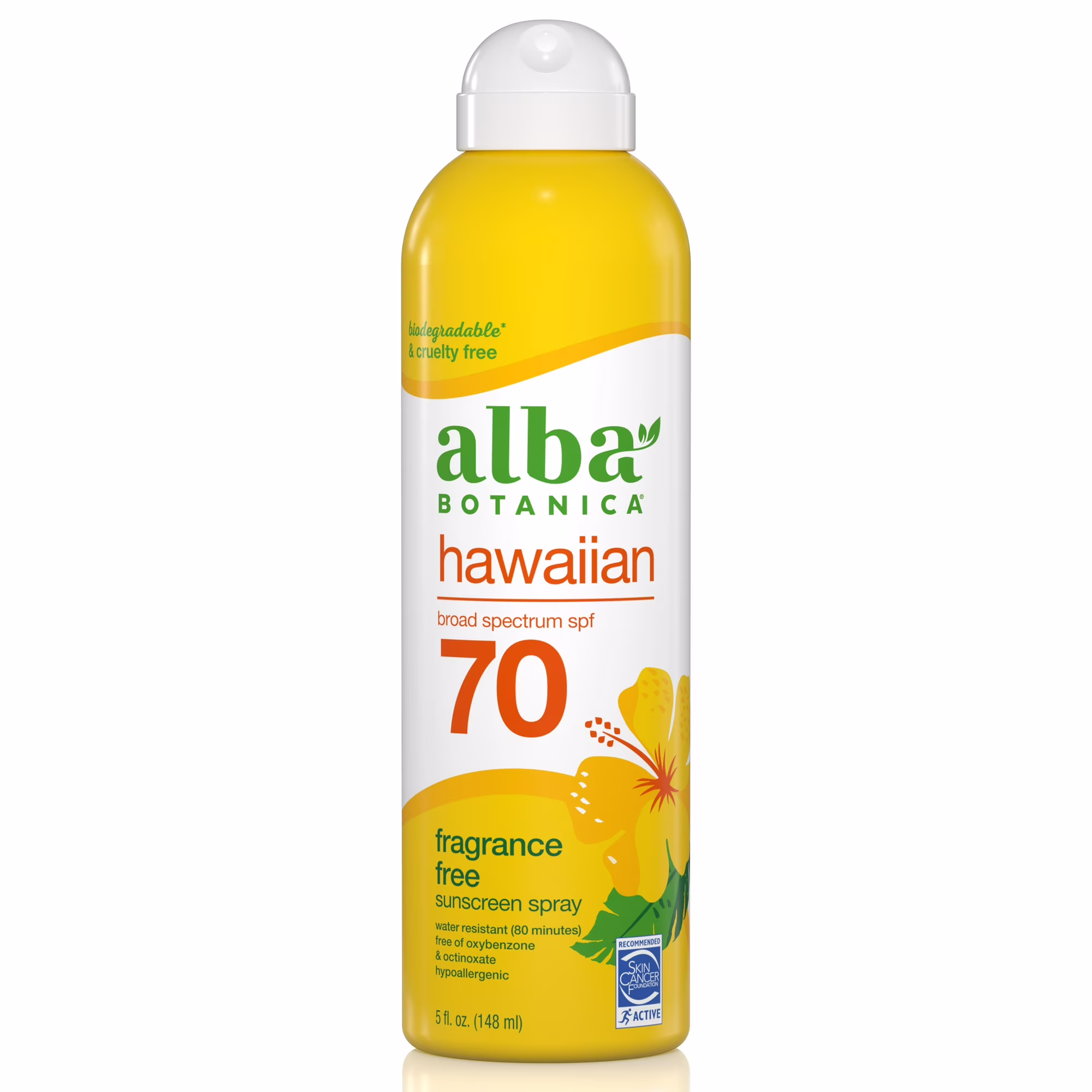 Hawaiian Sunscreen Spray SPF 70 by Alba Botanica - Non-toxic, STOP rated product free from harmful chemicals