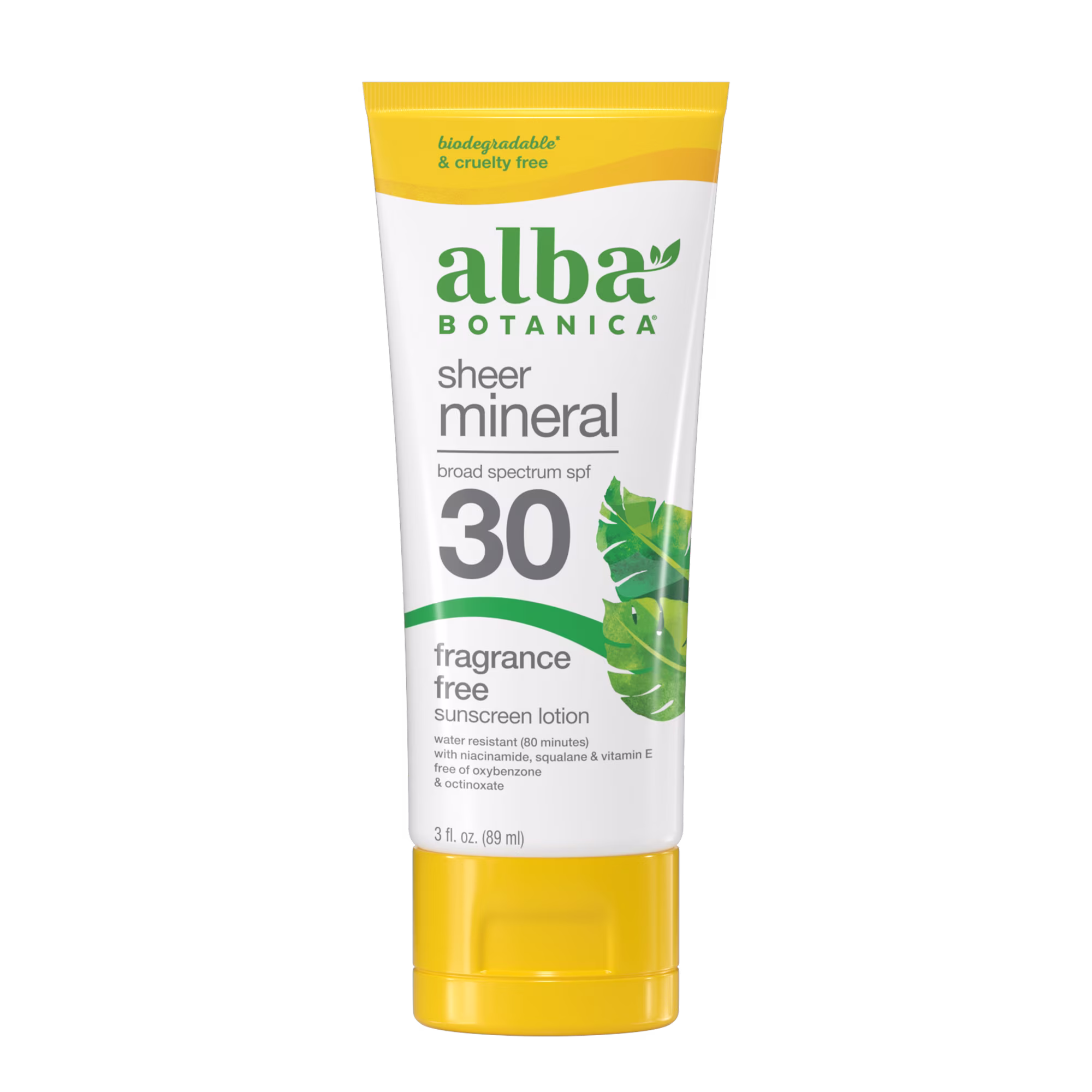 Sheer Mineral Sunscreen SPF 30 by Alba Botanica - Non-toxic, SLOW rated product free from harmful chemicals