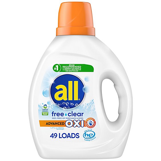 Free & Clear with Advanced Oxi by All - Non-toxic, STOP rated product free from harmful chemicals