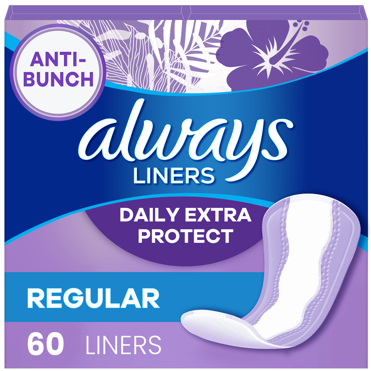 Daily Extra Protect Liners - Regular by Always - Non-toxic Period Products + Hygiene product rated SLOW by Million Marker, free from BPA, phthalates, and parabens
