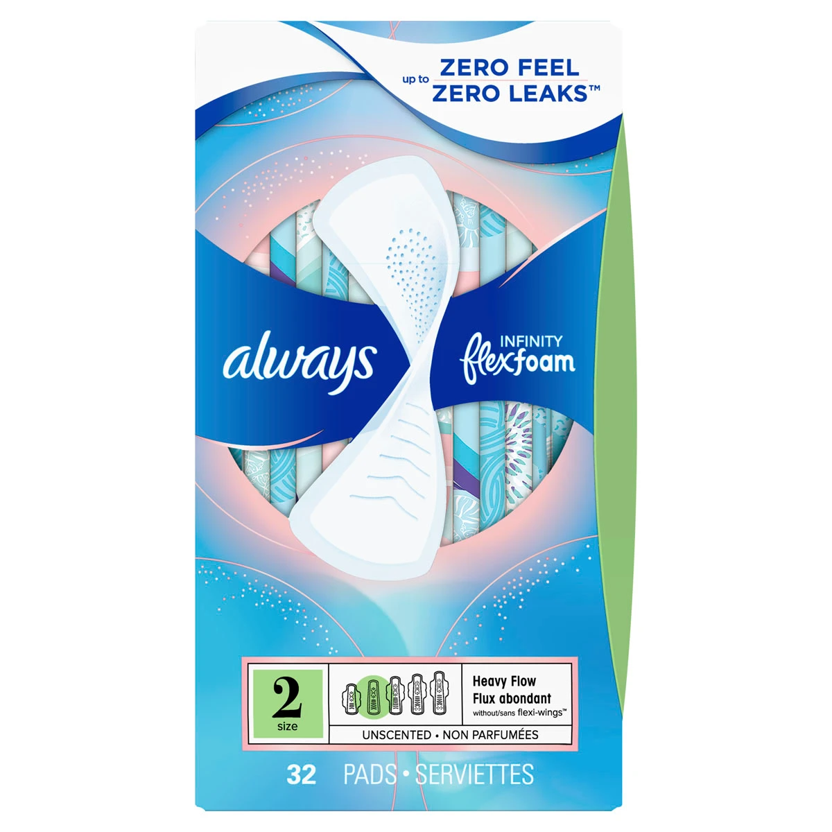 Infinity Pads with Flexfoam by Always - Non-toxic Period Products + Hygiene product rated SLOW by Million Marker, free from BPA, phthalates, and parabens