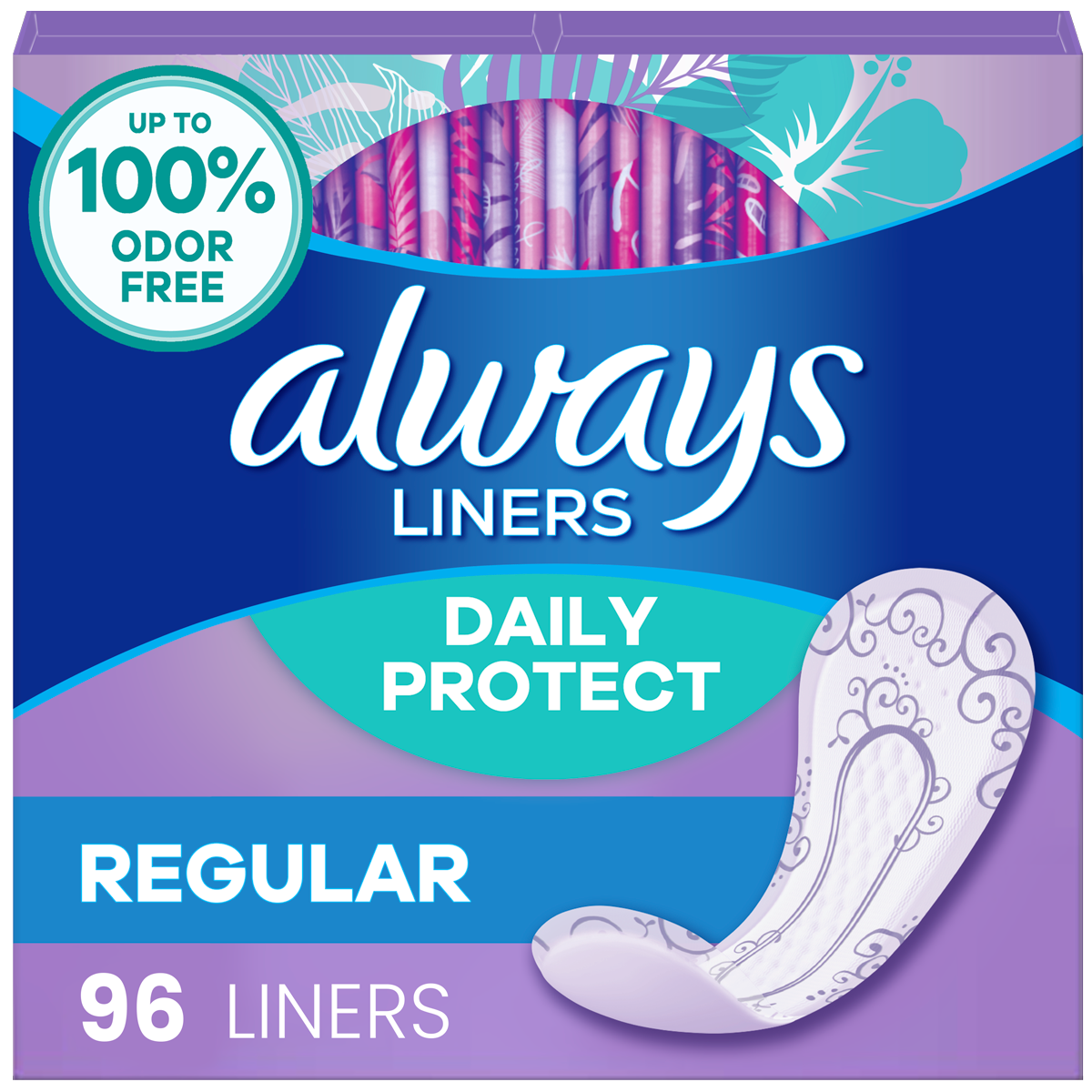 Radiant Wrapped Panty Liners - unscented by Always - Non-toxic, SLOW rated product free from harmful chemicals