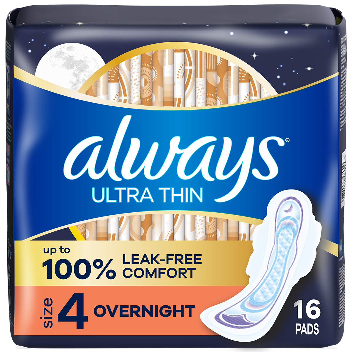Ultra Thin Overnight Pads by Always - Non-toxic, STOP rated product free from harmful chemicals