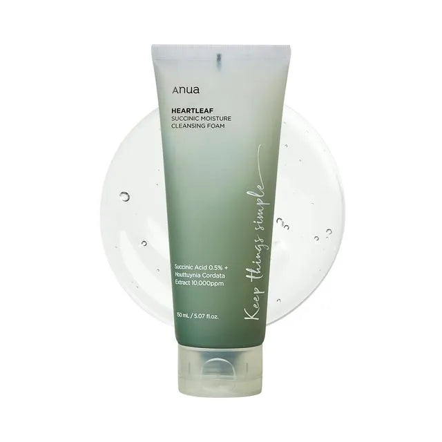 Heartleaf Succinic Moisture Cleansing Foam by Anua - Non-toxic Facial Care product rated STOP by Million Marker, free from BPA, phthalates, and parabens