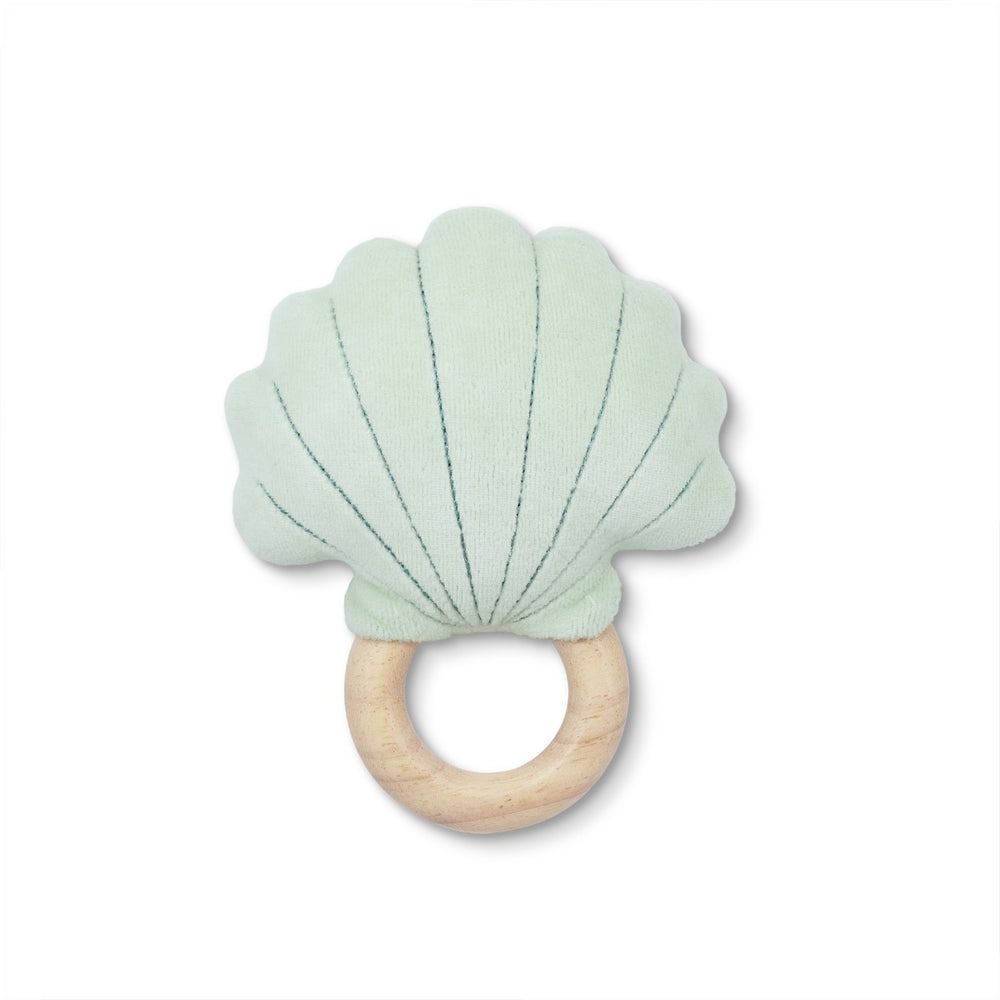 Teal Shell Rattle by apple park - Non-toxic, SLOW rated product free from harmful chemicals