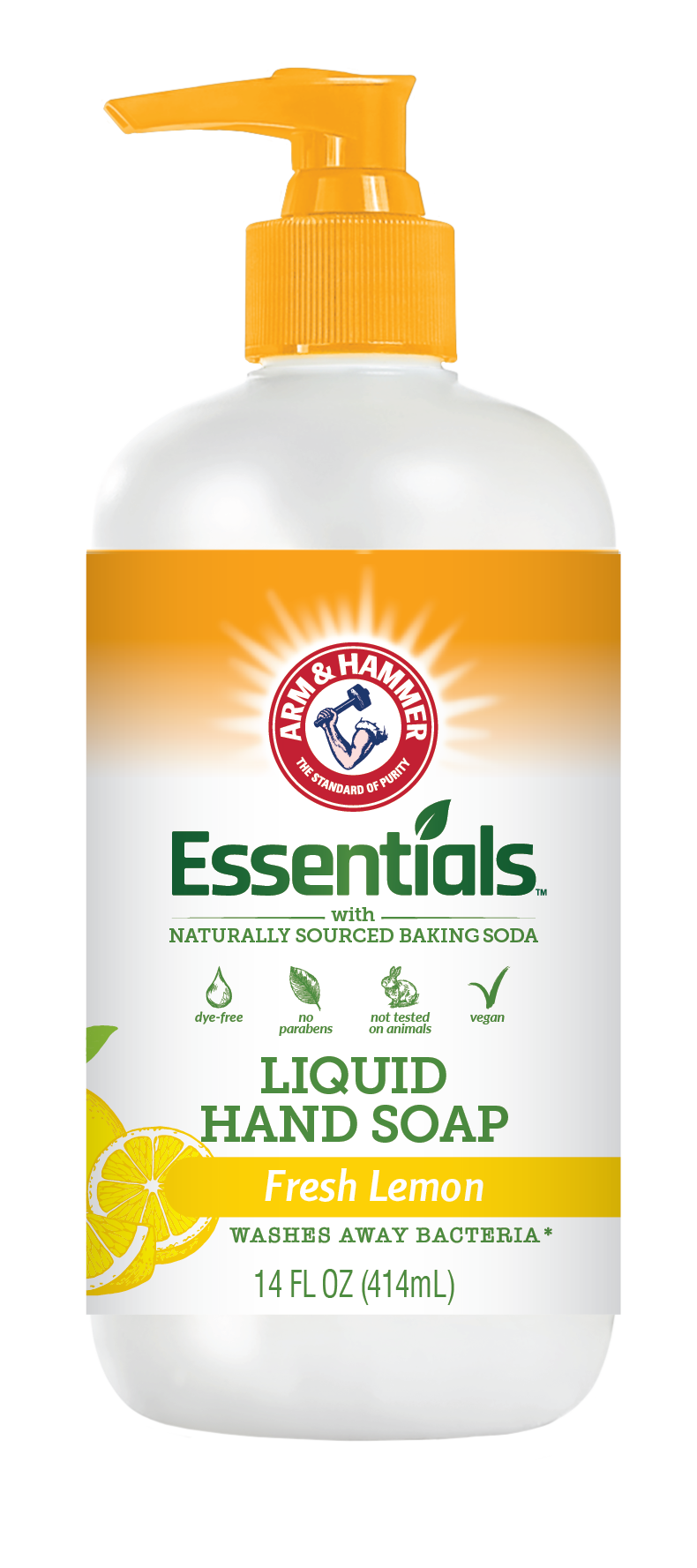 Essentials Foaming Hand Soap - Fresh Lemon by ARM & HAMMER - Non-toxic, STOP rated product free from harmful chemicals