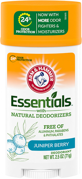 Essentials Solid Deodorant - Juniper Berry by ARM & HAMMER - Non-toxic, STOP rated product free from harmful chemicals