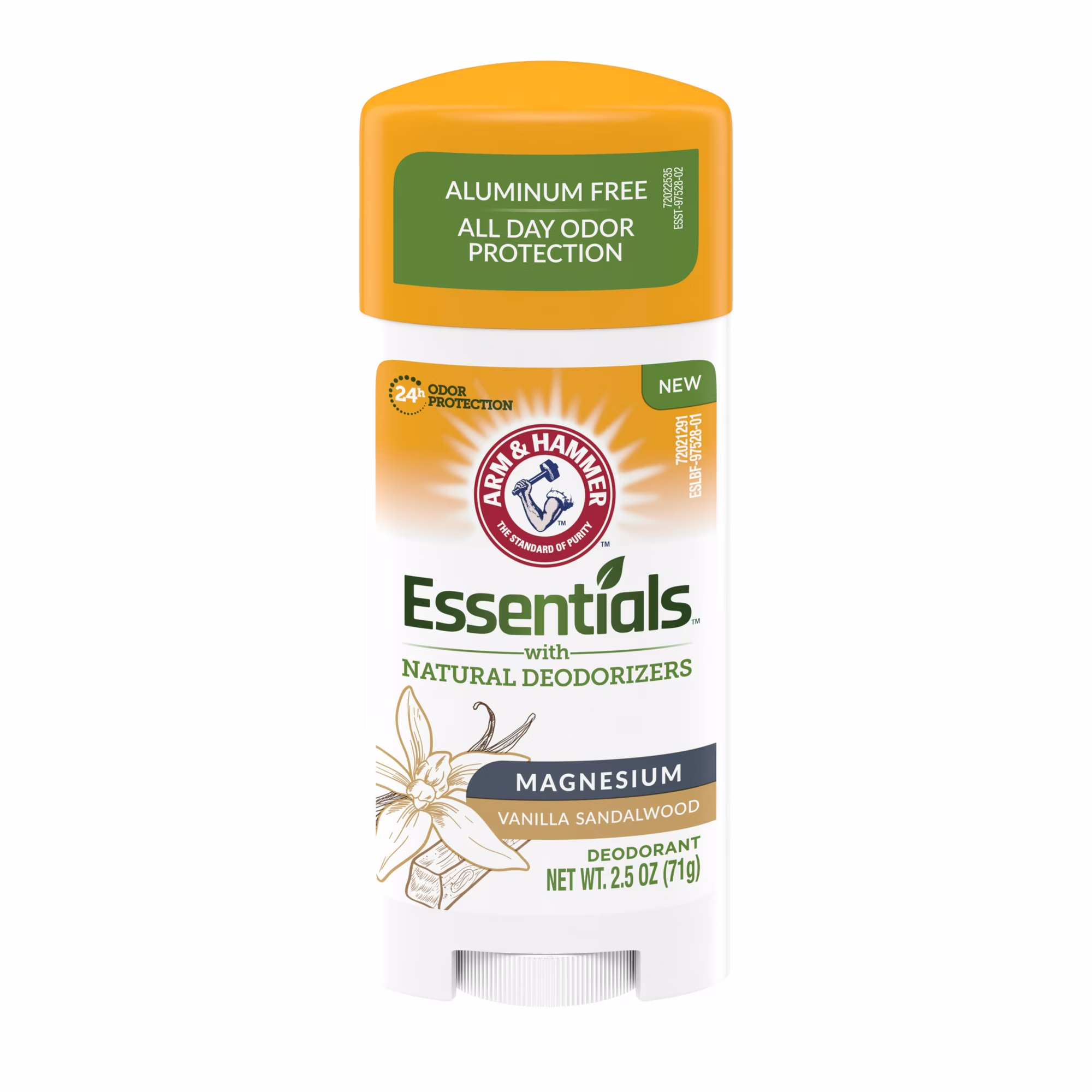 Essentials Solid Deodorant - Magnesium Vanilla Sandalwood by ARM & HAMMER - Non-toxic Deodorants product rated STOP by Million Marker, free from BPA, phthalates, and parabens