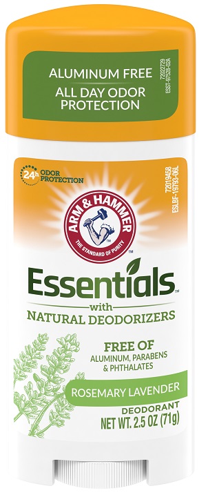 Essentials Solid Deodorant - Rosemary Lavender by ARM & HAMMER - Non-toxic, STOP rated product free from harmful chemicals