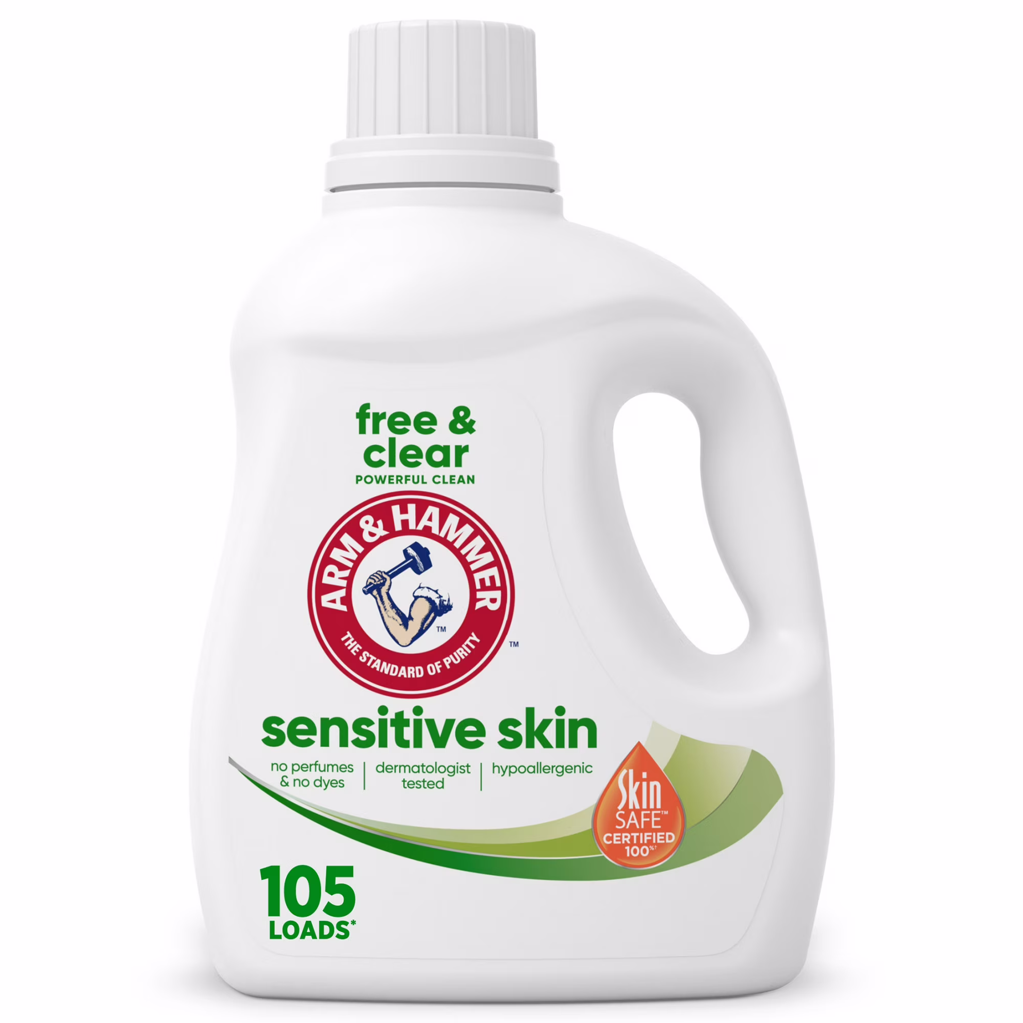 Hypoallergenic Liquid Laundry Detergent - Free & Clear by ARM & HAMMER - Non-toxic Household Cleaning Products product rated STOP by Million Marker, free from BPA, phthalates, and parabens