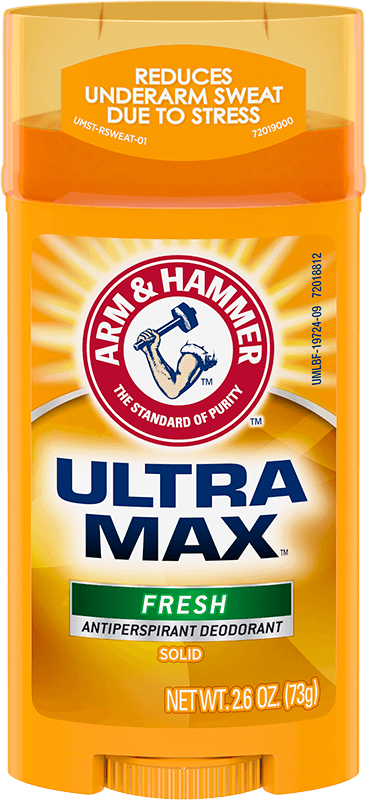 Ultramax Solid Antiperspirant Deodorant - Fresh by ARM & HAMMER - Non-toxic, STOP rated product free from harmful chemicals