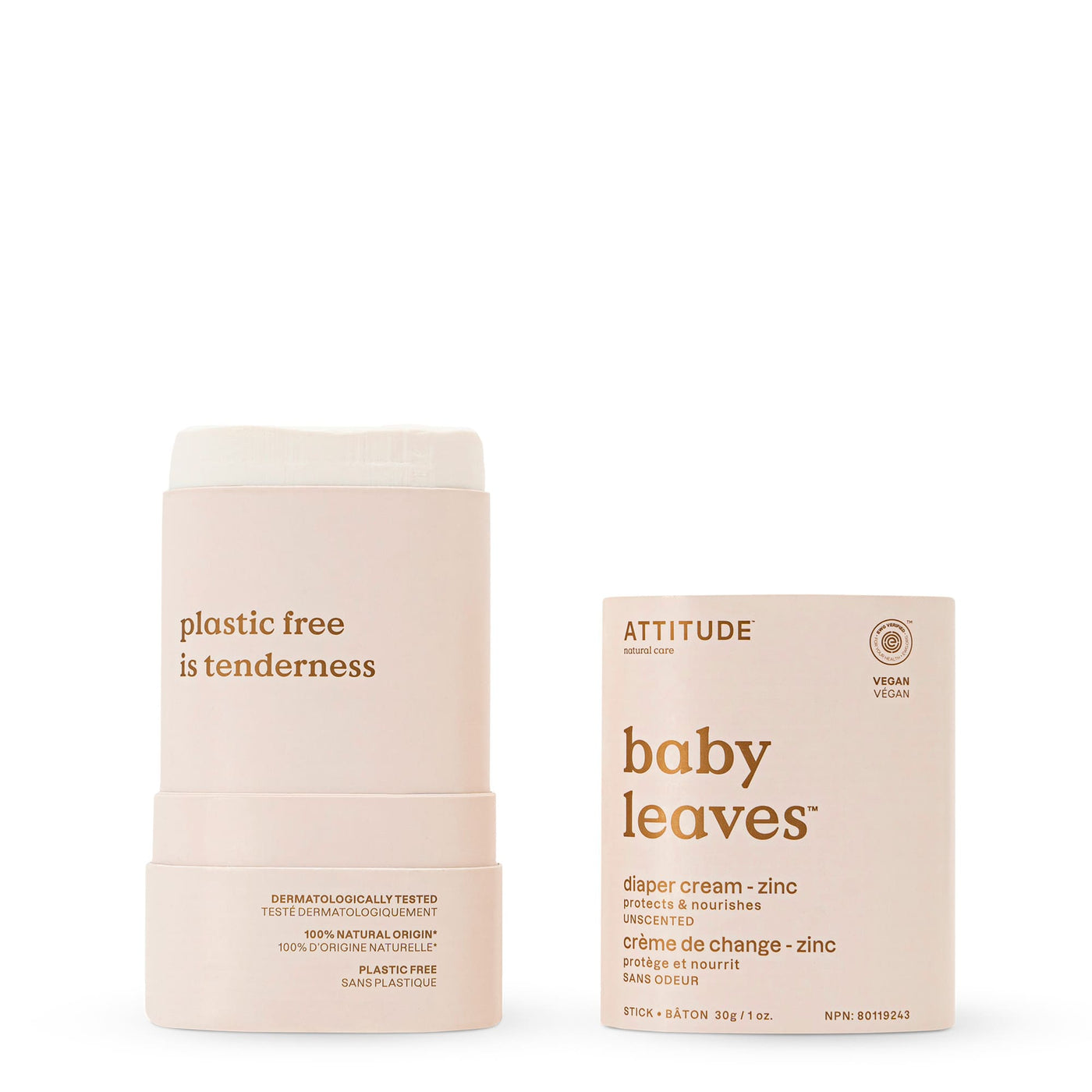 Baby Leaves Baby Diaper Cream by ATTITUDE - Non-toxic Baby Care product rated GO by Million Marker, free from BPA, phthalates, and parabens