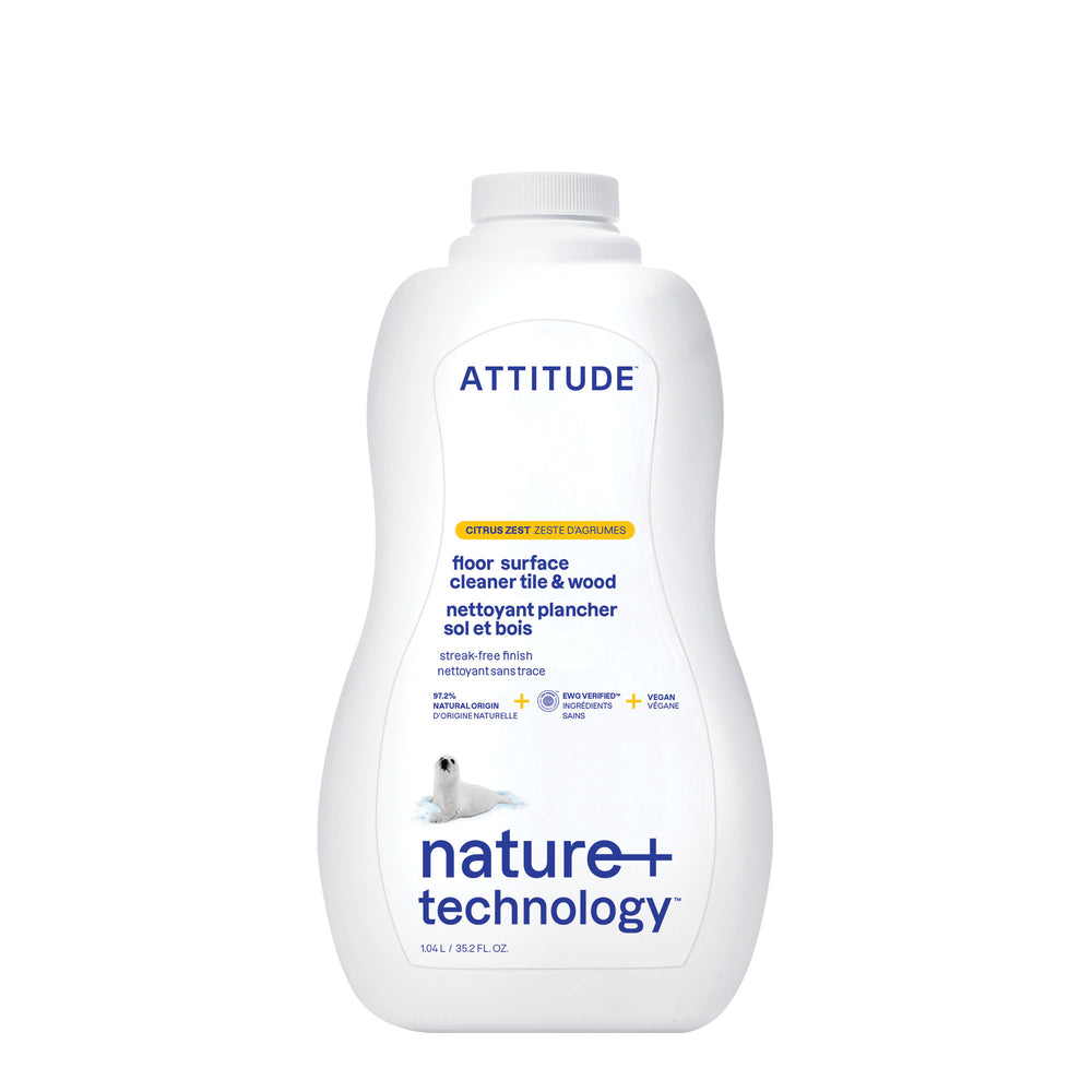 Floor Surface Cleaner Tile & Wood - Citrus Zest by ATTITUDE - Non-toxic, SLOW rated product free from harmful chemicals