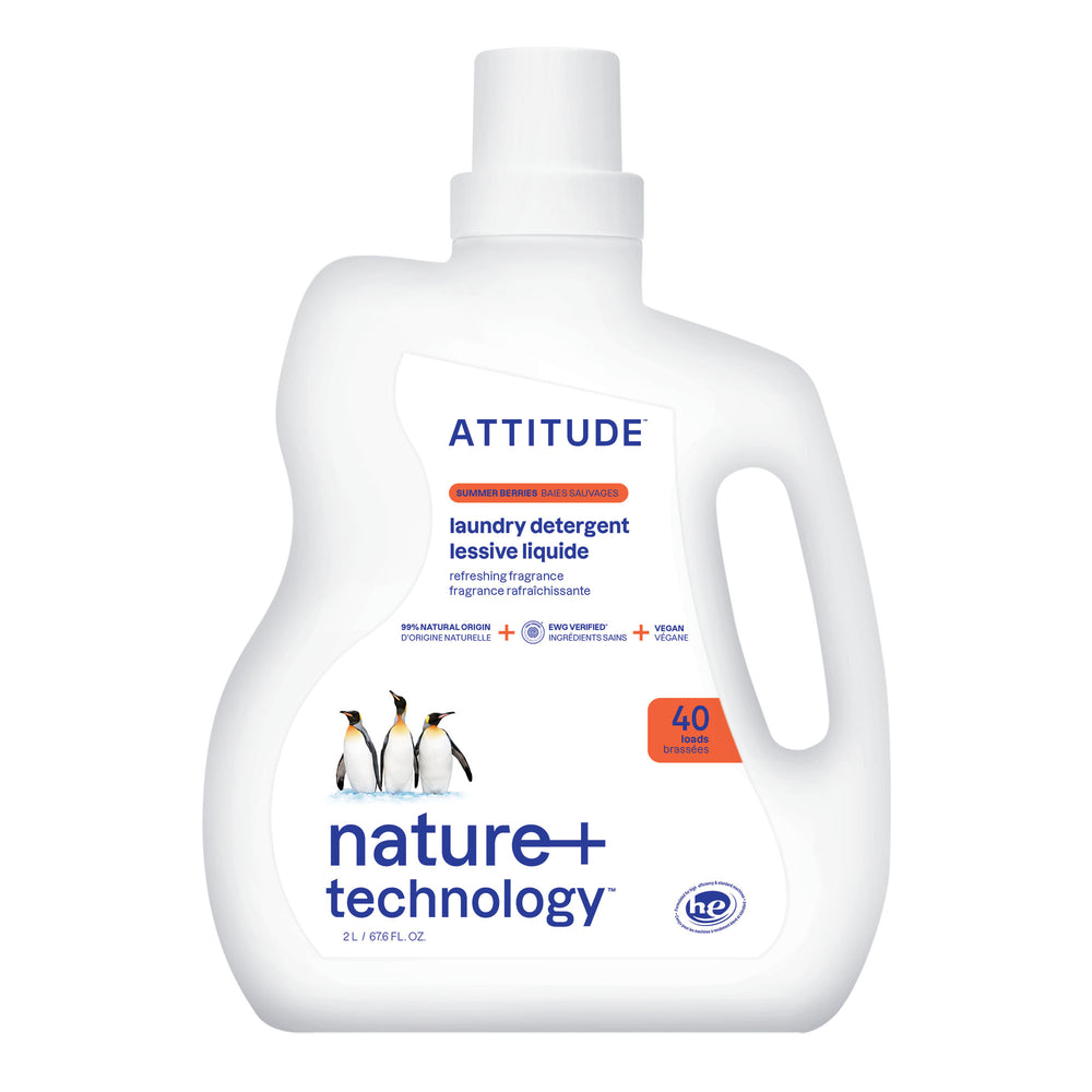 Liquid Laundry Detergent - Summer Berries by ATTITUDE - Non-toxic, SLOW rated product free from harmful chemicals