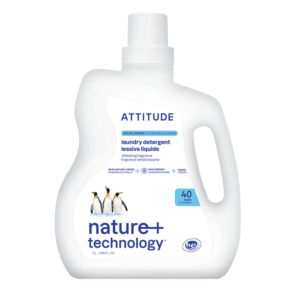 Liquid Laundry Detergent - Wildflowers by ATTITUDE - Non-toxic Laundry product rated SLOW by Million Marker, free from BPA, phthalates, and parabens