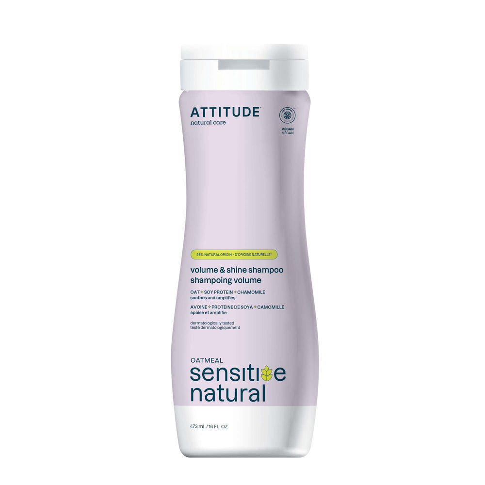 Oatmeal Sensitive Natural Volume & Shine Shampoo - Chamomile by ATTITUDE - Non-toxic, SLOW rated product free from harmful chemicals