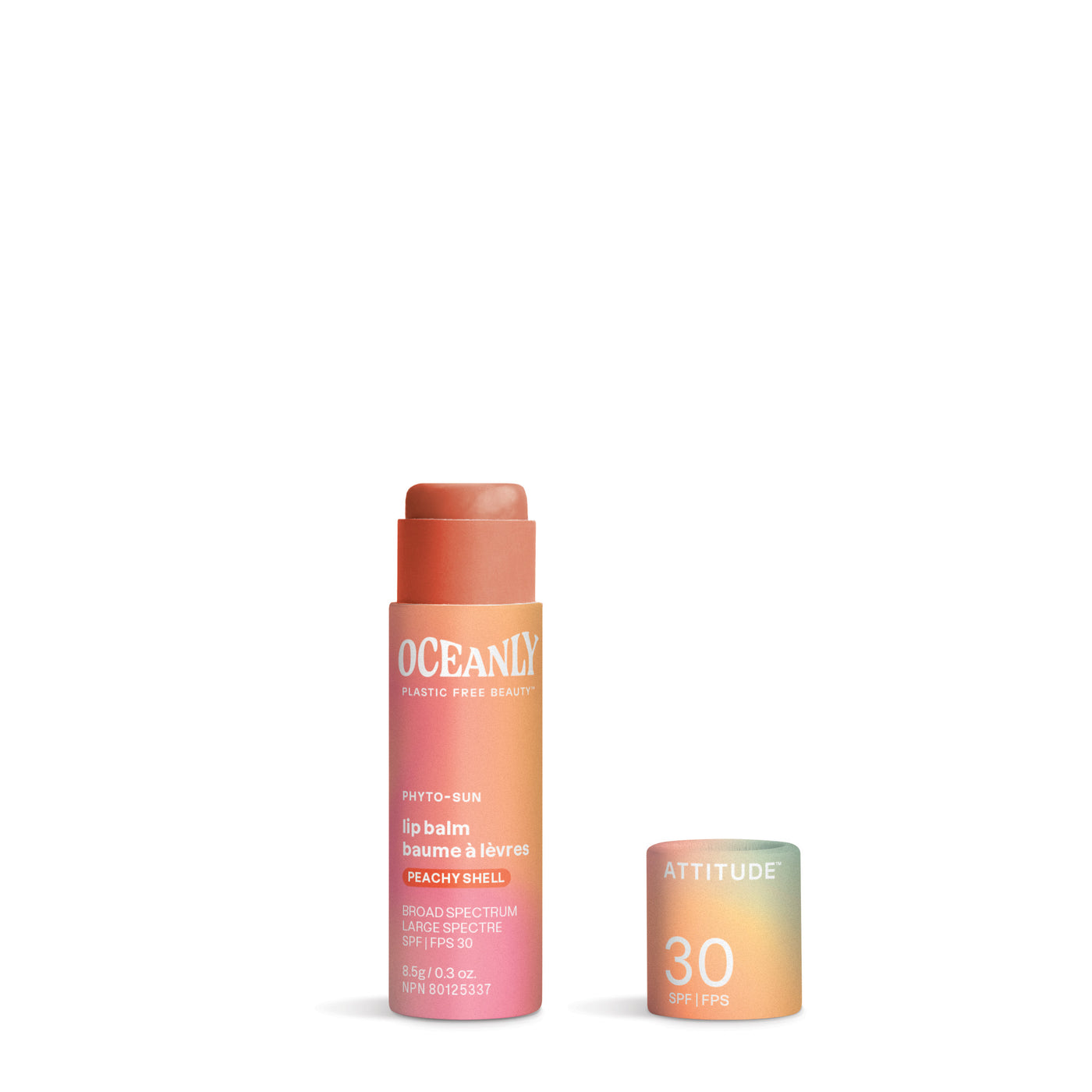 Oceanly PHYTO-SUN Lip Balm SPF 30 - Peachy Shell by ATTITUDE - Non-toxic Lip Balms product rated GO by Million Marker, free from BPA, phthalates, and parabens