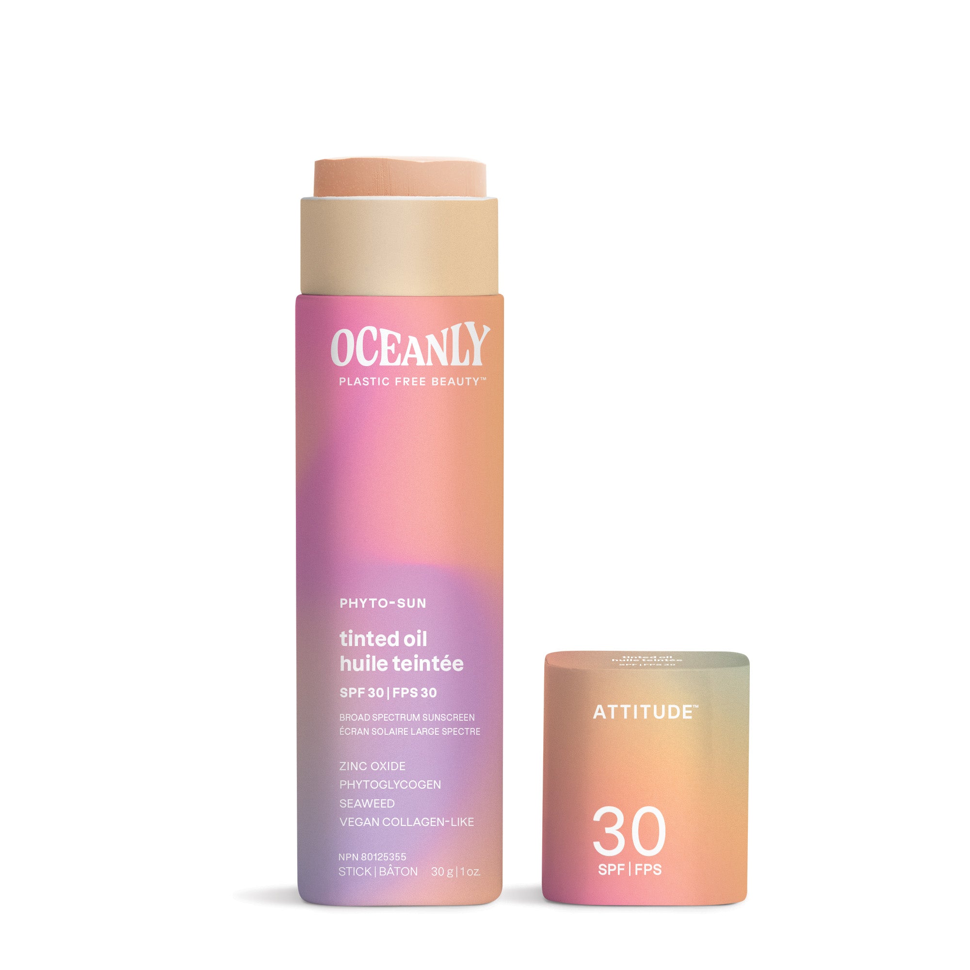 Oceanly PHYTO-SUN Tinted Face Sunscreen Oil SPF 30 by ATTITUDE - Non-toxic Cosmetics product rated SLOW by Million Marker, free from BPA, phthalates, and parabens