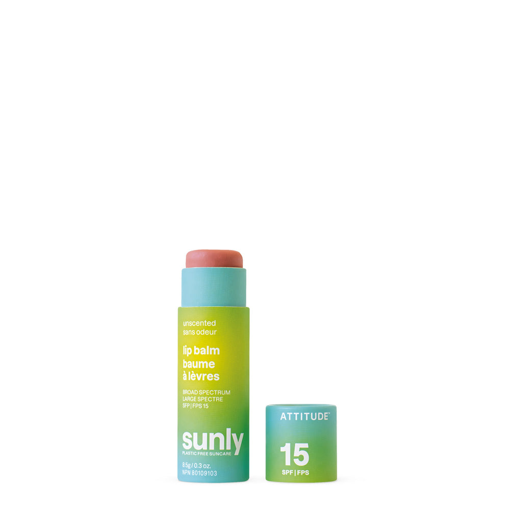 Sunly Lip Balm Broad Spectrum SPF 15 - Unscented by ATTITUDE - Non-toxic, SLOW rated product free from harmful chemicals