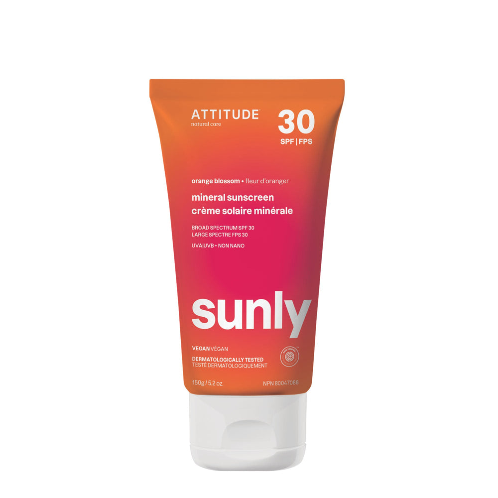 Sunly Mineral Sunscreen SPF 30 - Orange Blossom by ATTITUDE - Non-toxic, SLOW rated product free from harmful chemicals