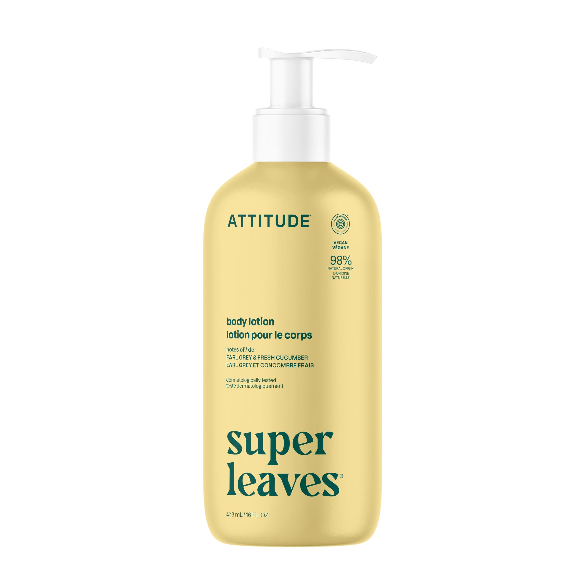 Super Leaves Body Lotion - Earl Grey & Fresh Cucumber by ATTITUDE - Non-toxic, SLOW rated product free from harmful chemicals