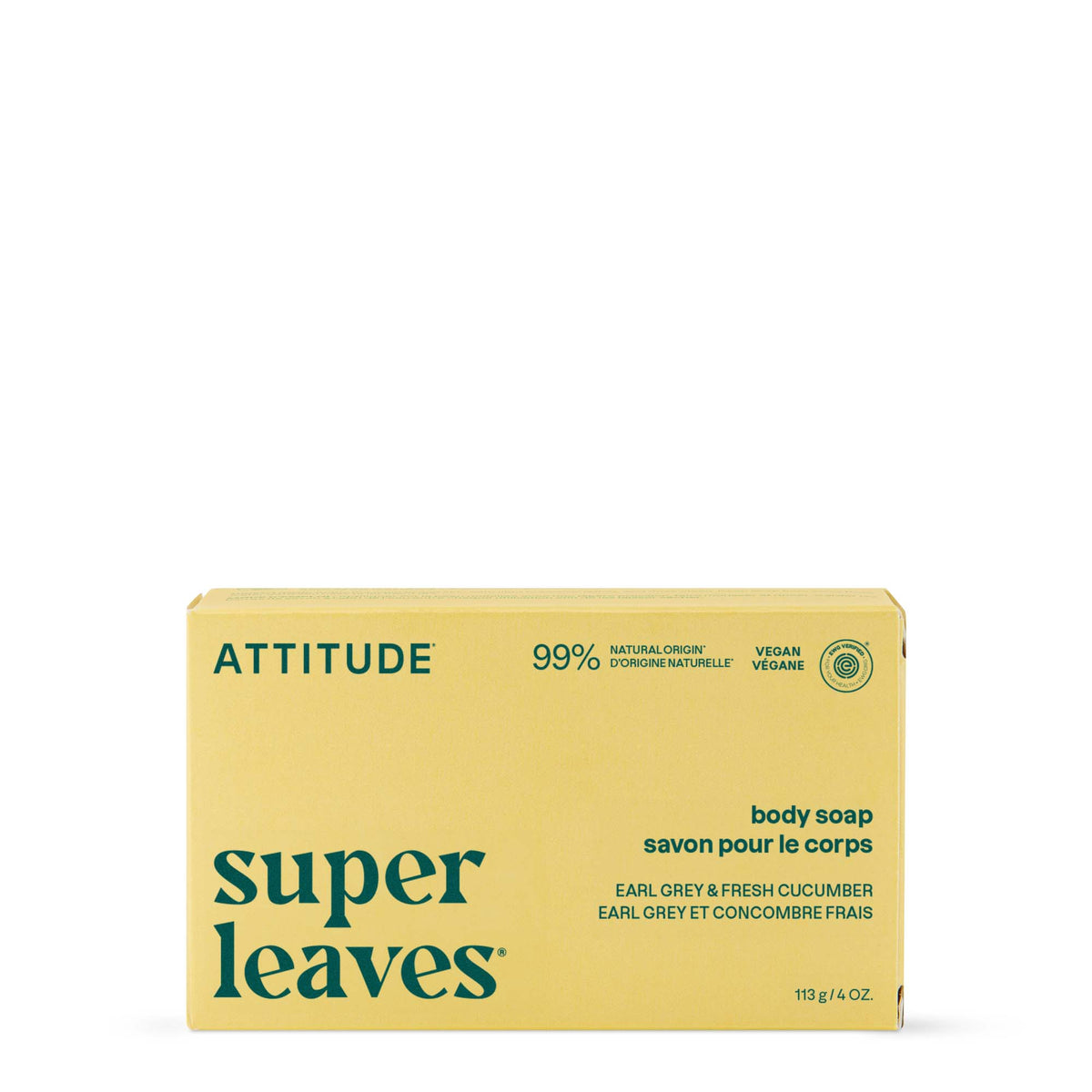 Super Leaves Body Soap Bar - Earl Grey & Fresh Cucumber by ATTITUDE - Non-toxic Soaps + Body Washes product rated SLOW by Million Marker, free from BPA, phthalates, and parabens