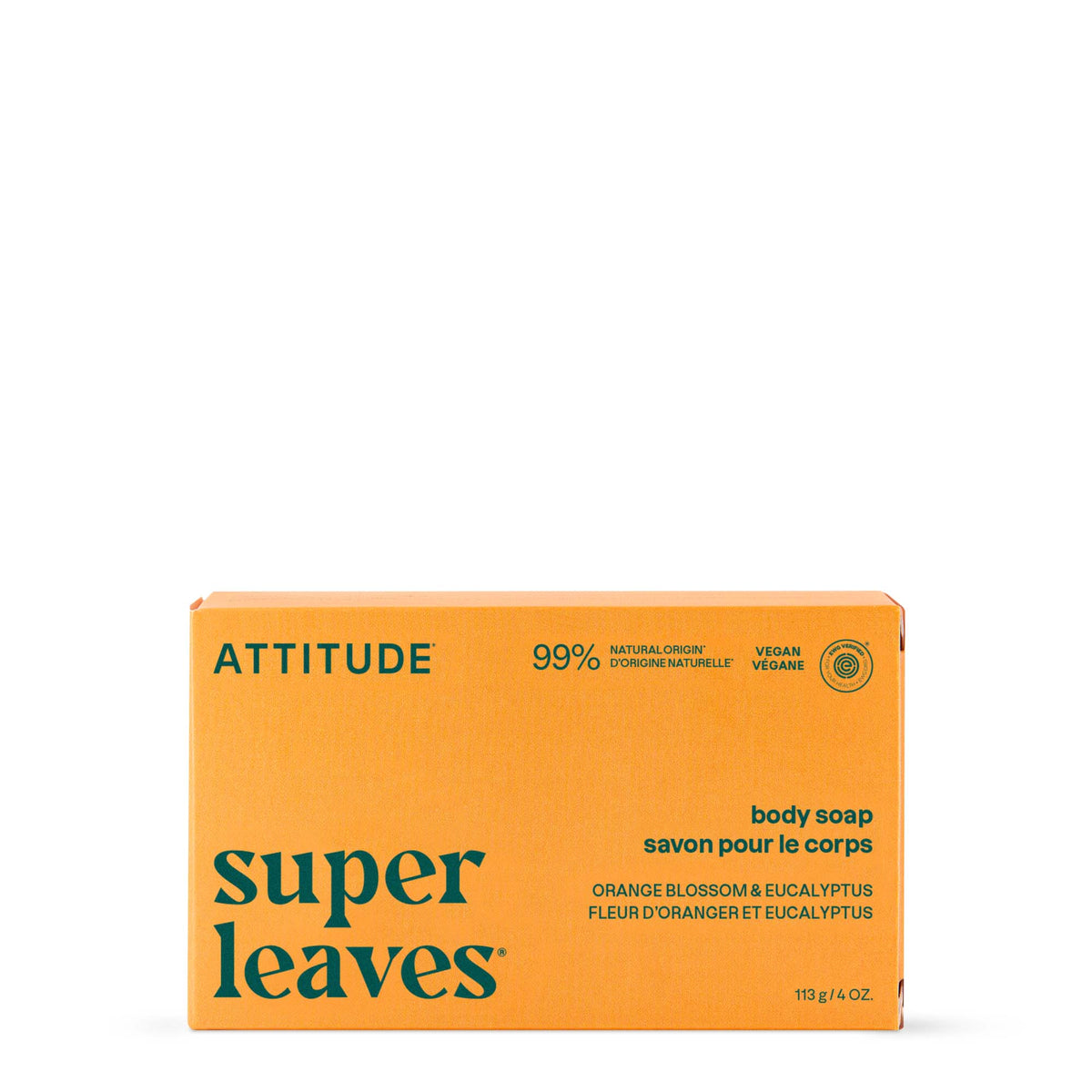 Super Leaves Body Soap Bar - Orange Blossom & Eucalyptus by ATTITUDE - Non-toxic Soaps + Body Washes product rated SLOW by Million Marker, free from BPA, phthalates, and parabens