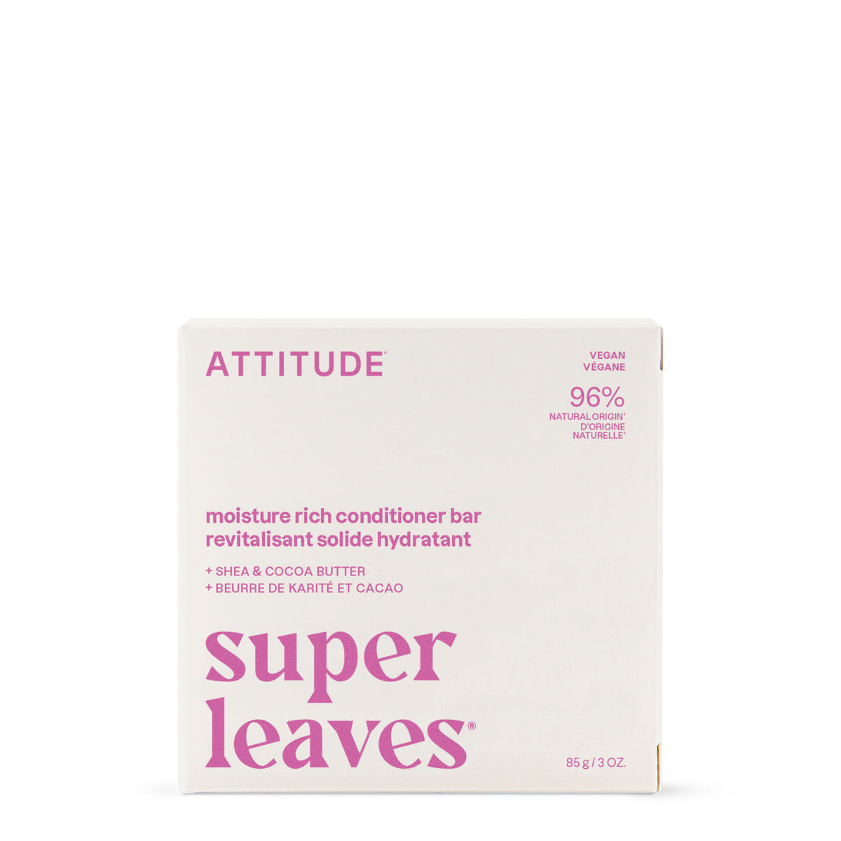 Super Leaves Conditioner Hydrating Bar - Coconut & Wild Berries by ATTITUDE - Non-toxic Shampoos + Conditioners product rated SLOW by Million Marker, free from BPA, phthalates, and parabens