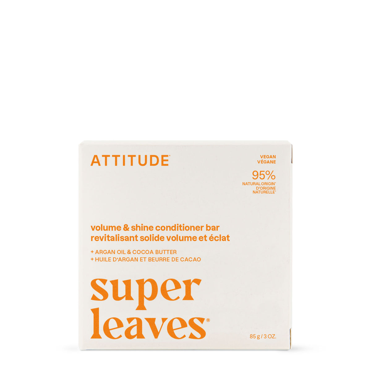 Super Leaves Conditioner Volume & Shine Bar - Orange Blossom & Eucalyptus by ATTITUDE - Non-toxic Shampoos + Conditioners product rated SLOW by Million Marker, free from BPA, phthalates, and parabens