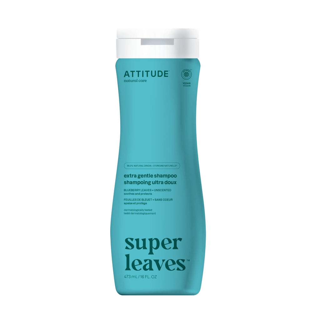 Super Leaves Extra Gentle Shampoo - Blueberry Leaves Unscented by ATTITUDE - Non-toxic, SLOW rated product free from harmful chemicals