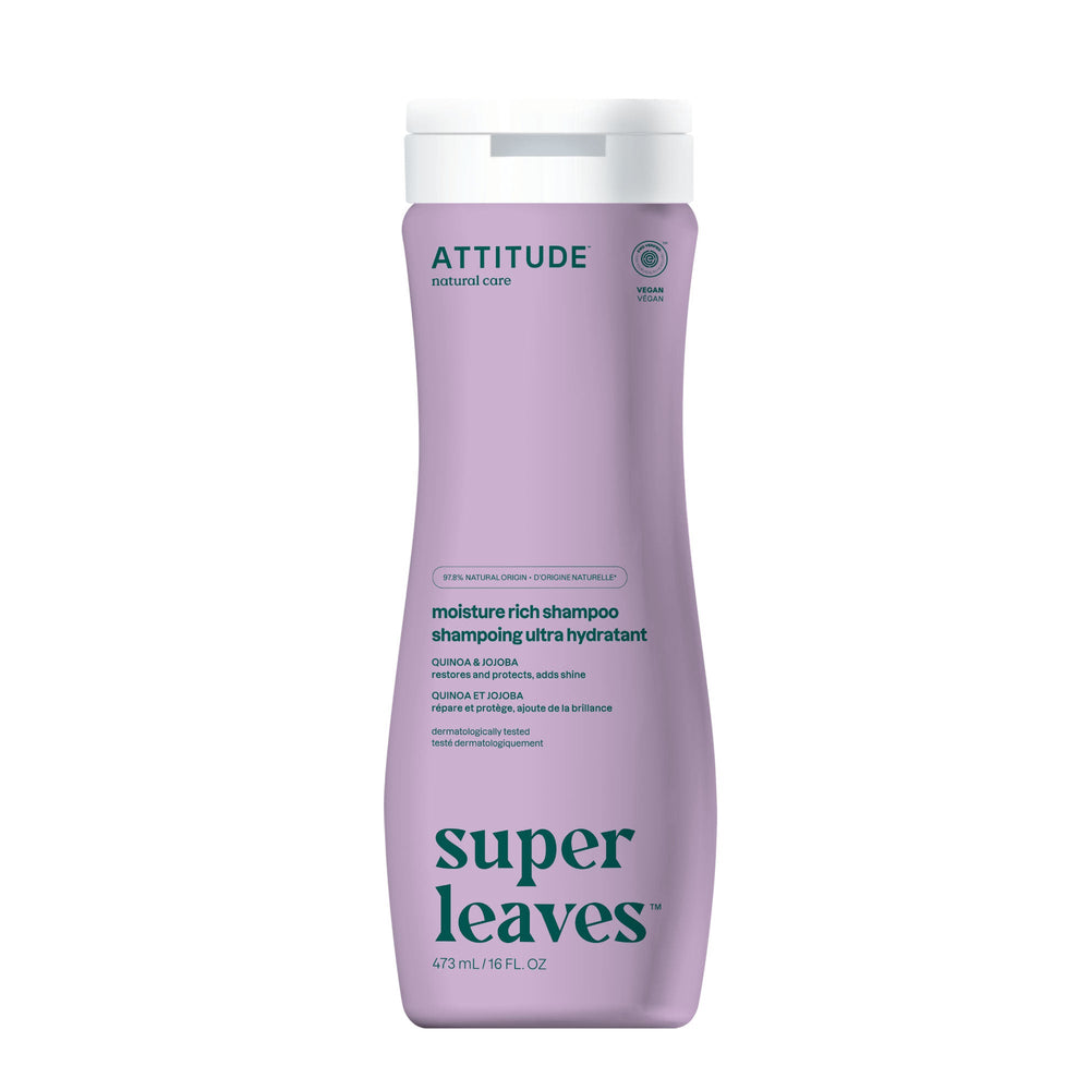 Super Leaves Moisture Rich Shampoo - Quinoa & Jojoba by ATTITUDE - Non-toxic, SLOW rated product free from harmful chemicals