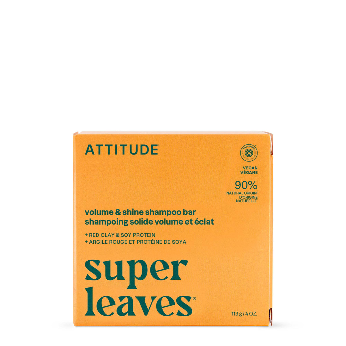 Super Leaves Shampoo Volume & Shine Bar - Orange Blossom & Eucalyptus by ATTITUDE - Non-toxic Shampoos + Conditioners product rated SLOW by Million Marker, free from BPA, phthalates, and parabens