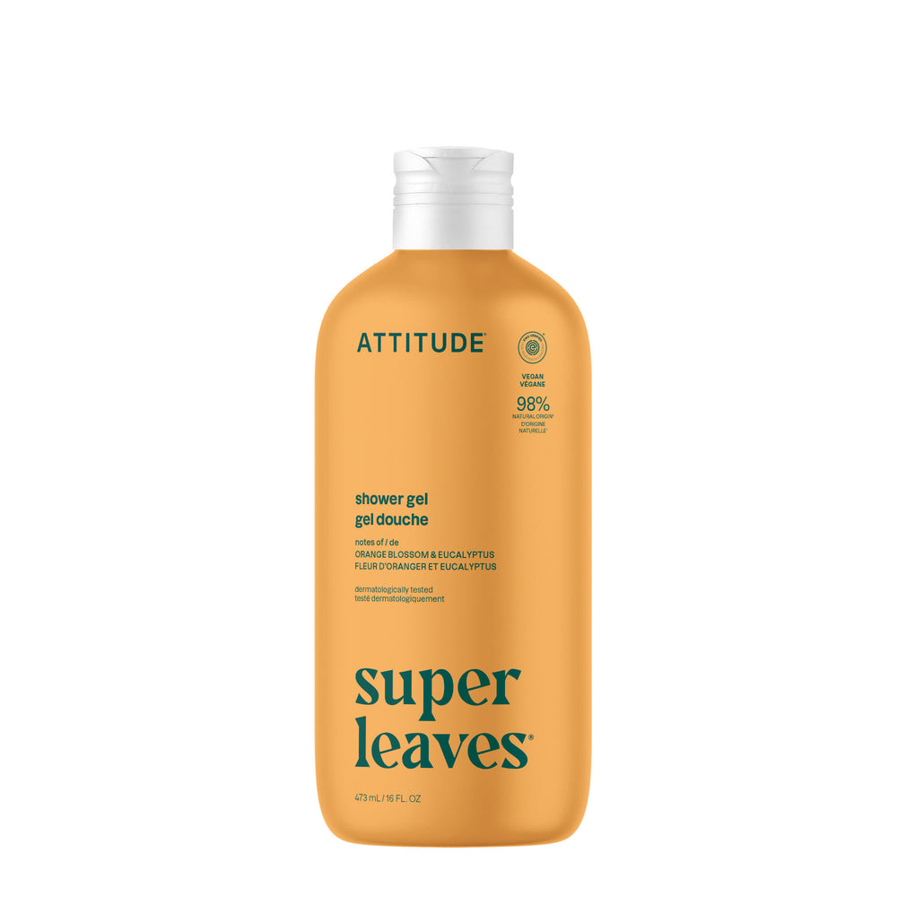 Super Leaves Shower Gel - Orange Blossom & Eucalyptus by ATTITUDE - Non-toxic, SLOW rated product free from harmful chemicals
