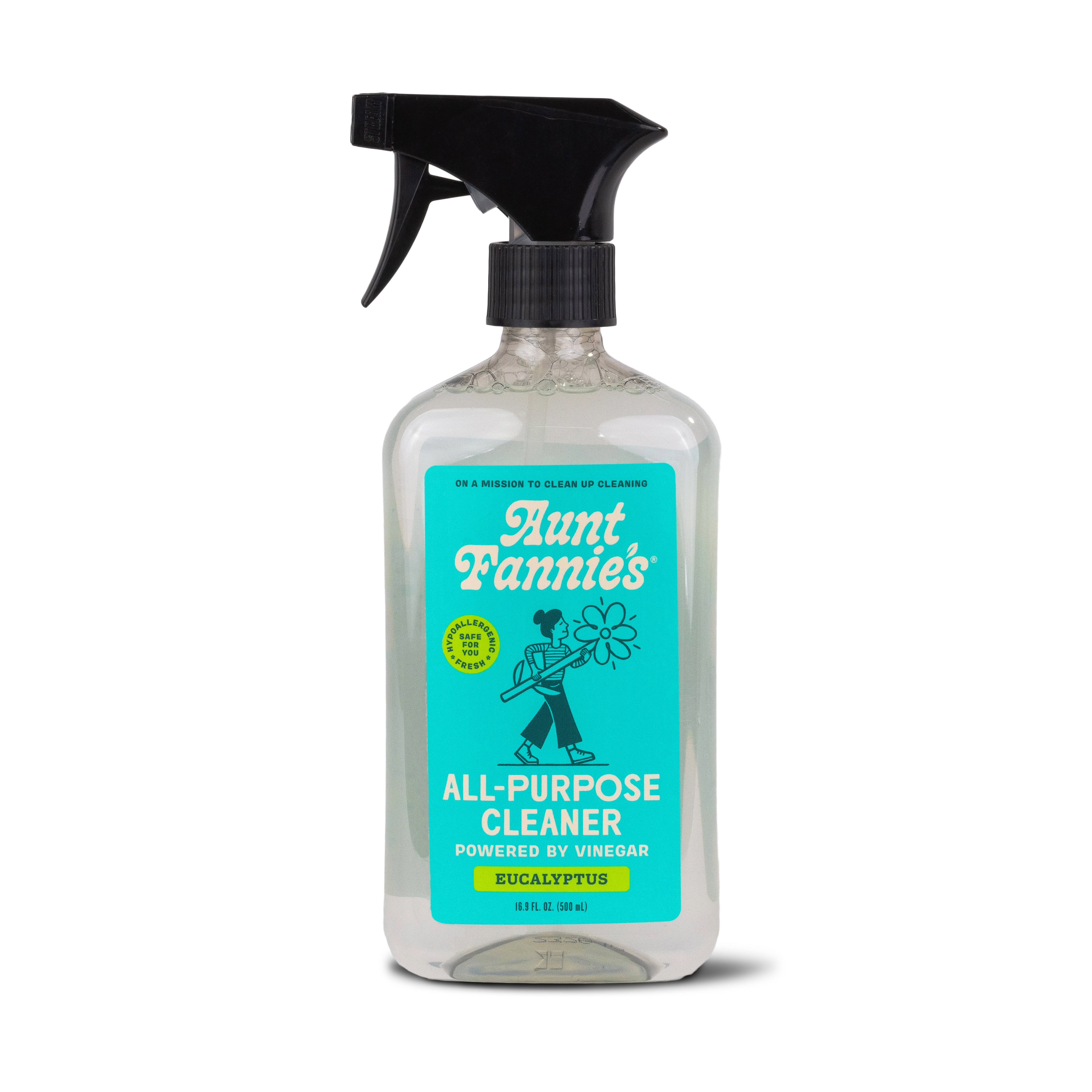 All Purpose Cleaning Vinegar, Eucalyptus Scent 16.9oz by Aunt Fannie's - Non-toxic, SLOW rated product free from harmful chemicals