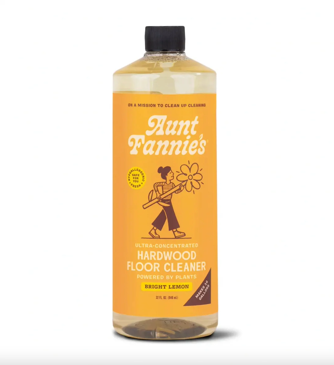 Ultra Concentrated Hardwood Floor Cleaner by Aunt Fannie's - Non-toxic, SLOW rated product free from harmful chemicals
