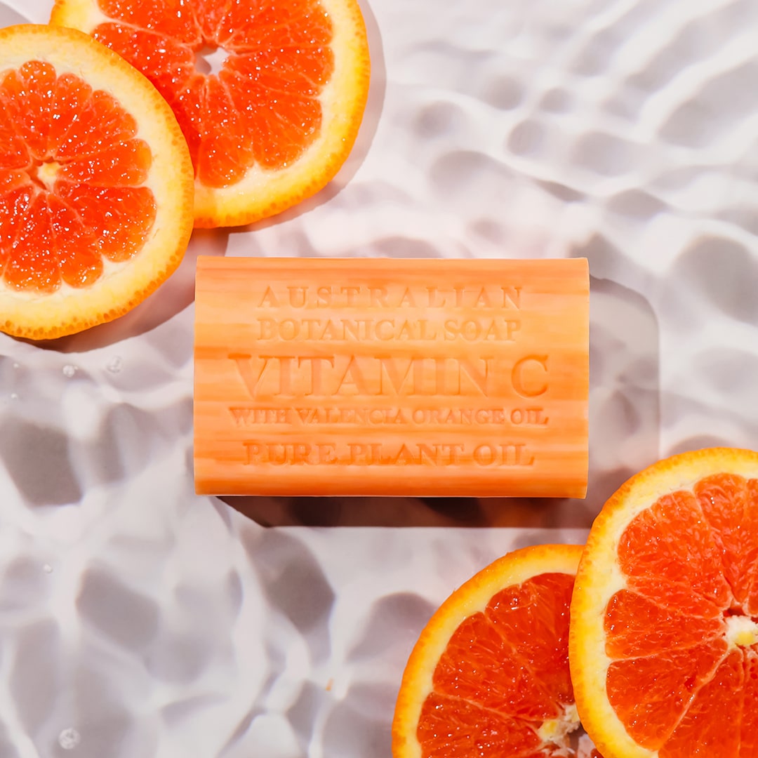 Vitamin C Soap With Valencia Orange Oil by Australian Botanical - Non-toxic, STOP rated product free from harmful chemicals