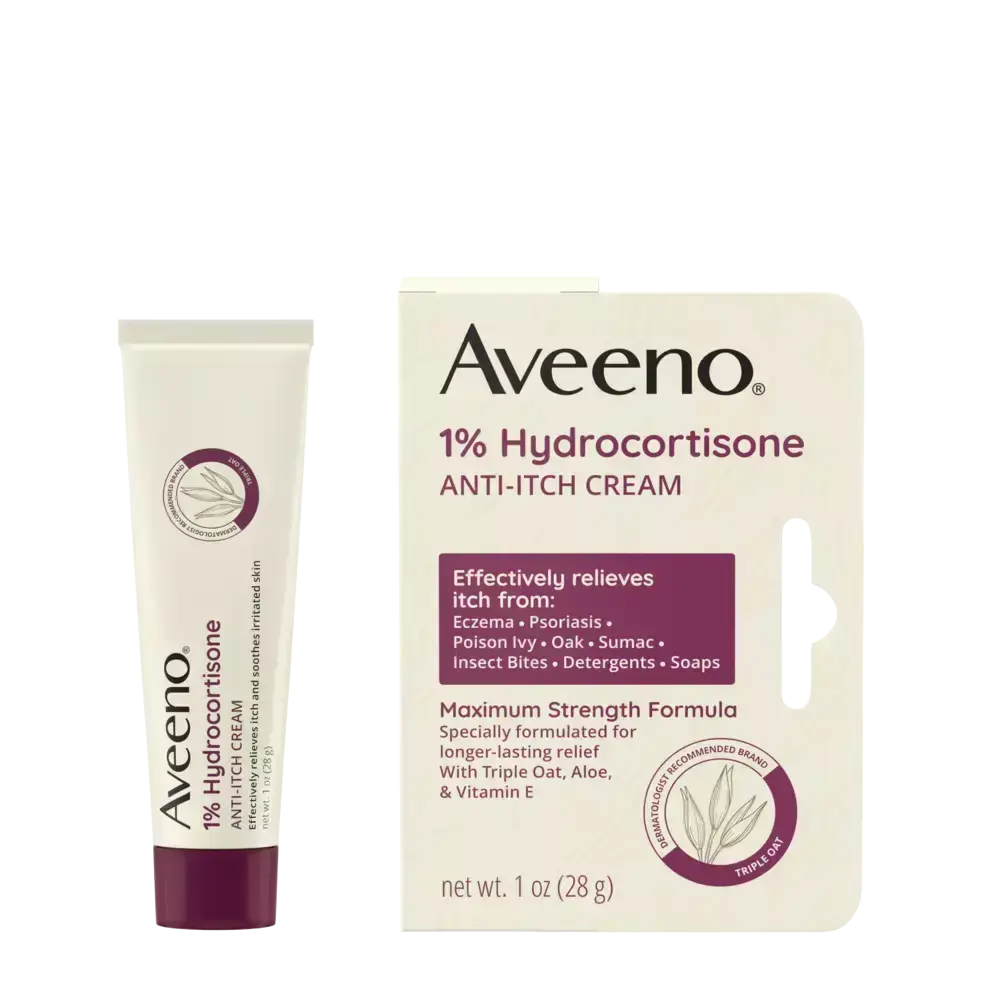 Maximum Strength 1% Hydrocortisone Anti-Itch Cream by Aveeno - Non-toxic, STOP rated product free from harmful chemicals