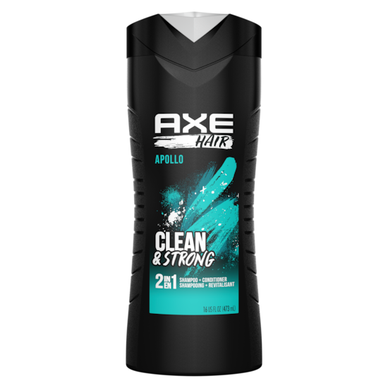 Clean & Strong 2 In 1 Shampoo + Conditioner - Apollo by AXE - Non-toxic Hair Styling + Treatment product rated STOP by Million Marker, free from BPA, phthalates, and parabens