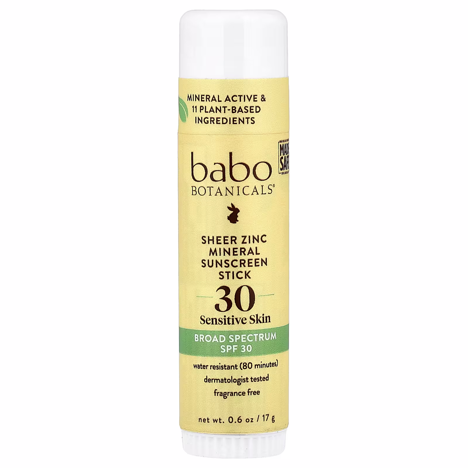 Sheer Zinc Mineral Sunscreen Sport Stick by Babo BOTANICALS - Non-toxic, GO rated product free from harmful chemicals